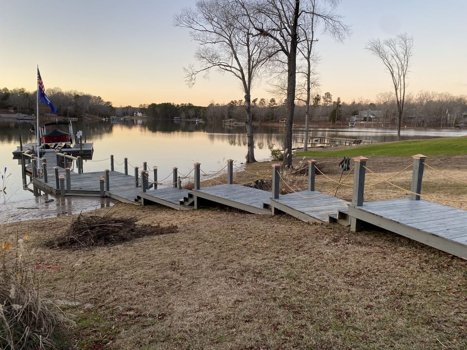Gentle slope boardwalk to dock- 6 foot of water depth at dock