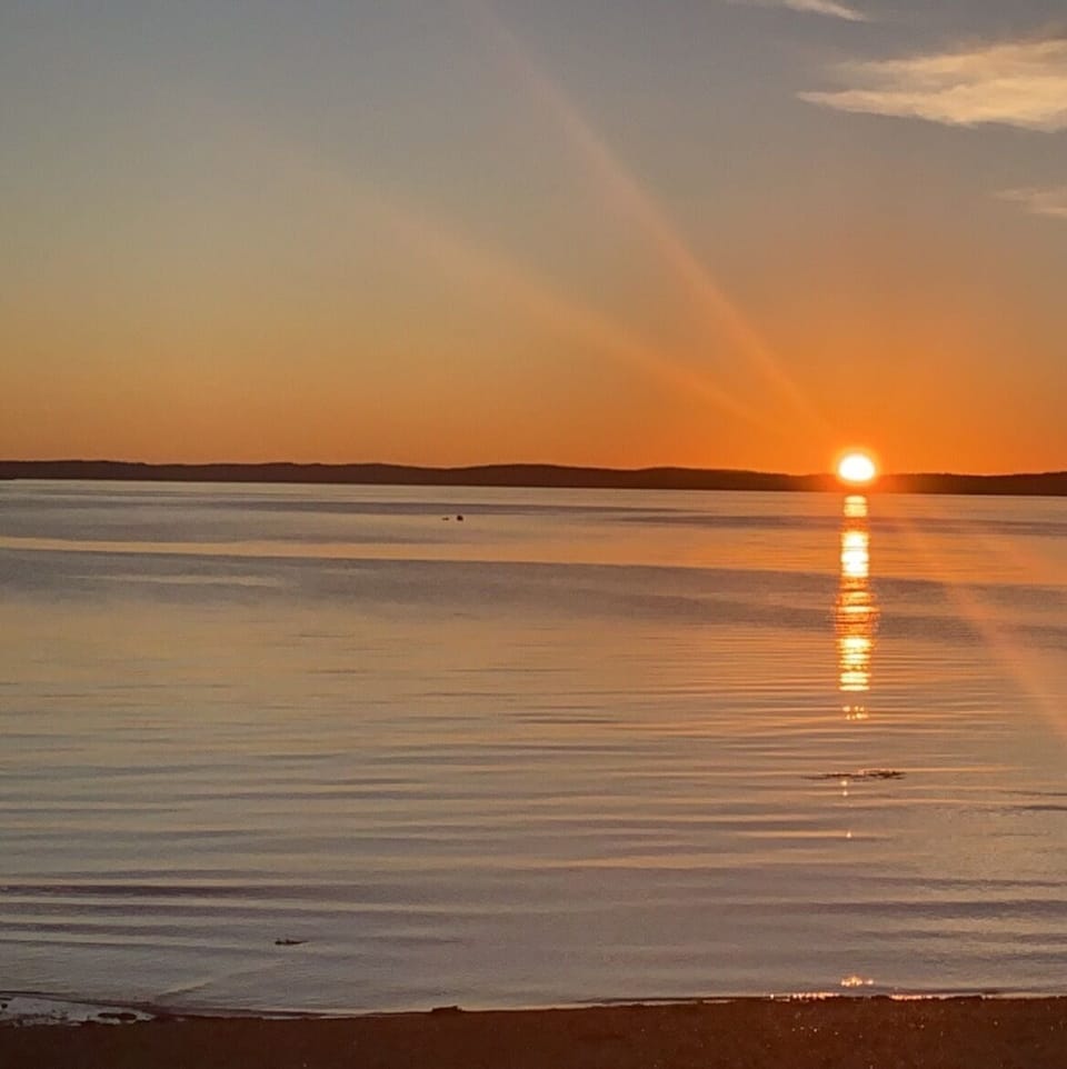 Sunset at Hadley Point beach Bar Harbor