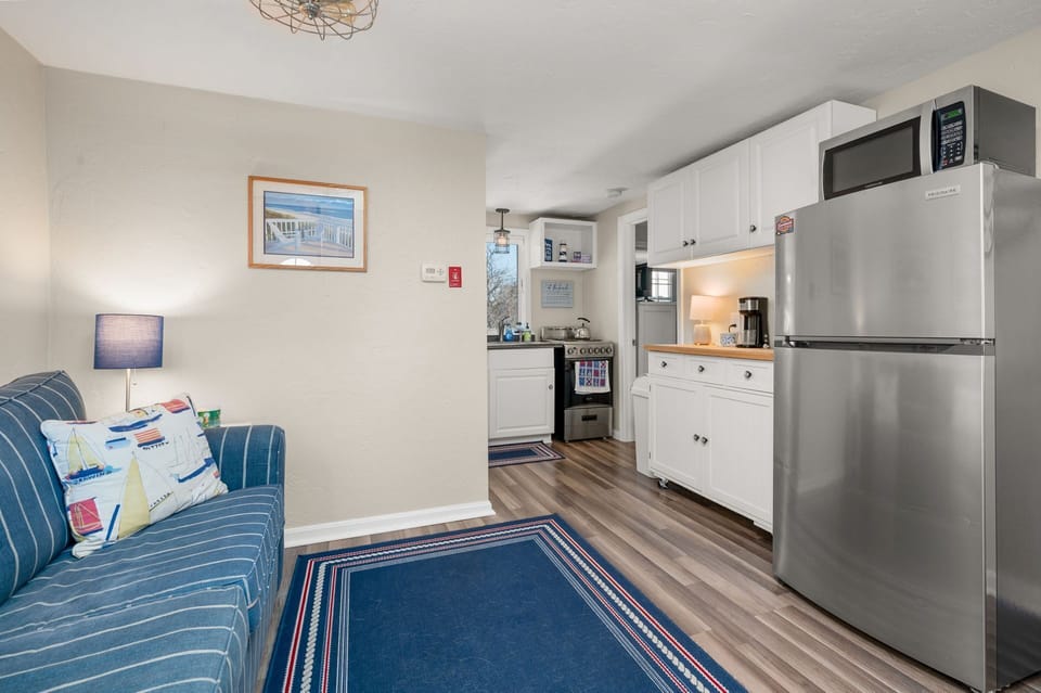 Open living area and kitchen