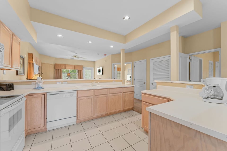 The kitchen is very spacious and open