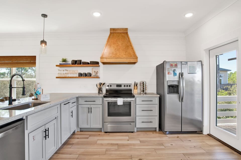 The kitchen is fully equipped for all of your cooking needs