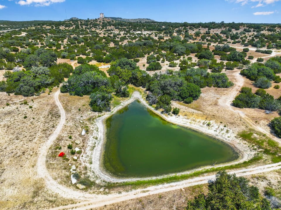 Stocked pond on the ranch