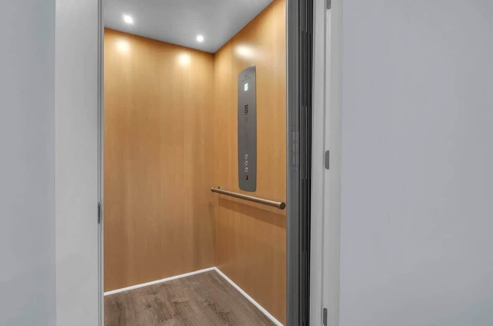 Elevator services every floor. Located in garage for step-less entry.