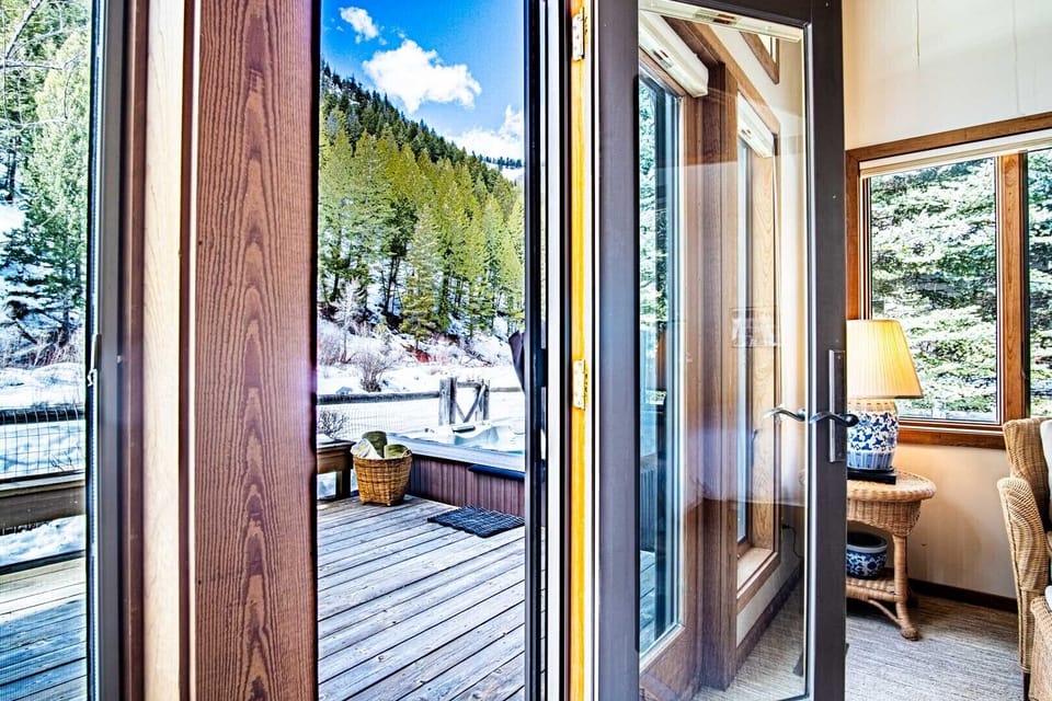 Step out to the hot tub deck