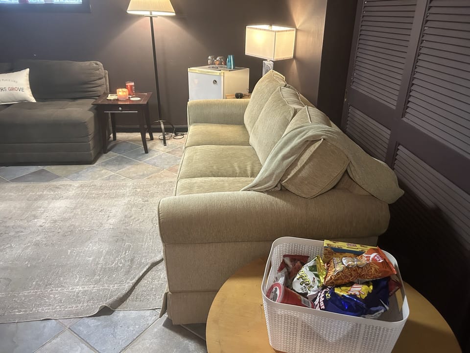 Sofa pulls out into a double bed