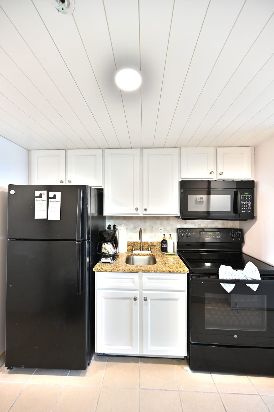 Full-size fridge and updated appliances