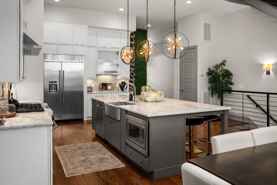 Amazing Fully Stocked Kitchen with Island Seating
