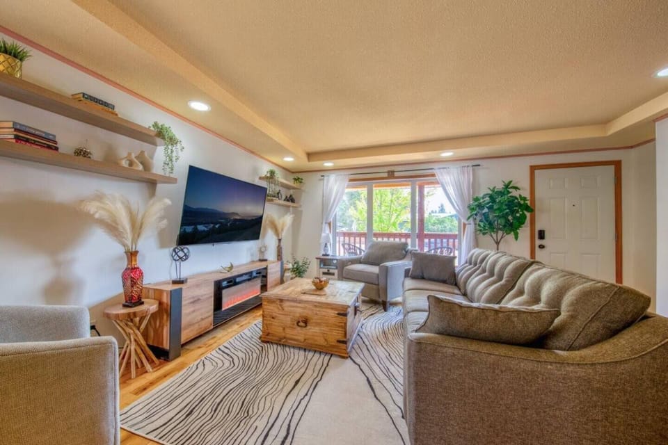 Living room and 65" TV 