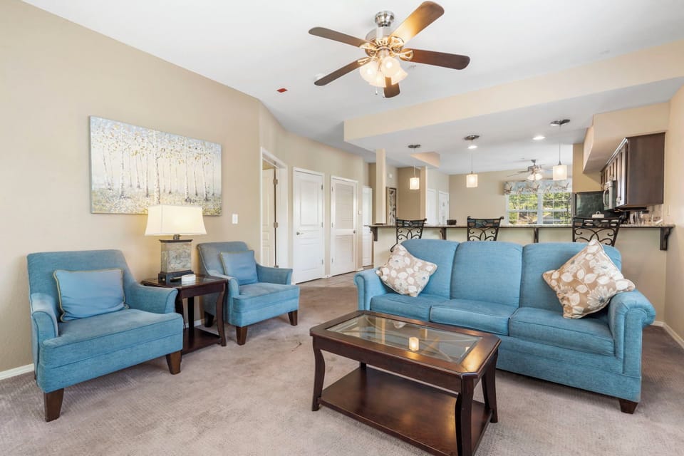 Living Area with Sleeper Sofa, Cable TV, Patio Access