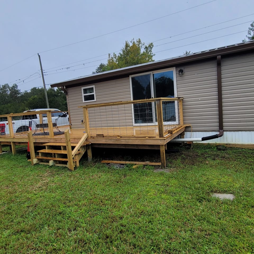 Deck with outdoor furniture
