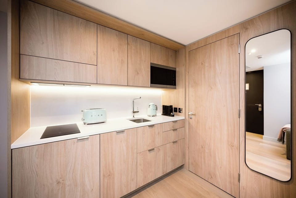 Fridge, microwave, stovetop, dishwasher