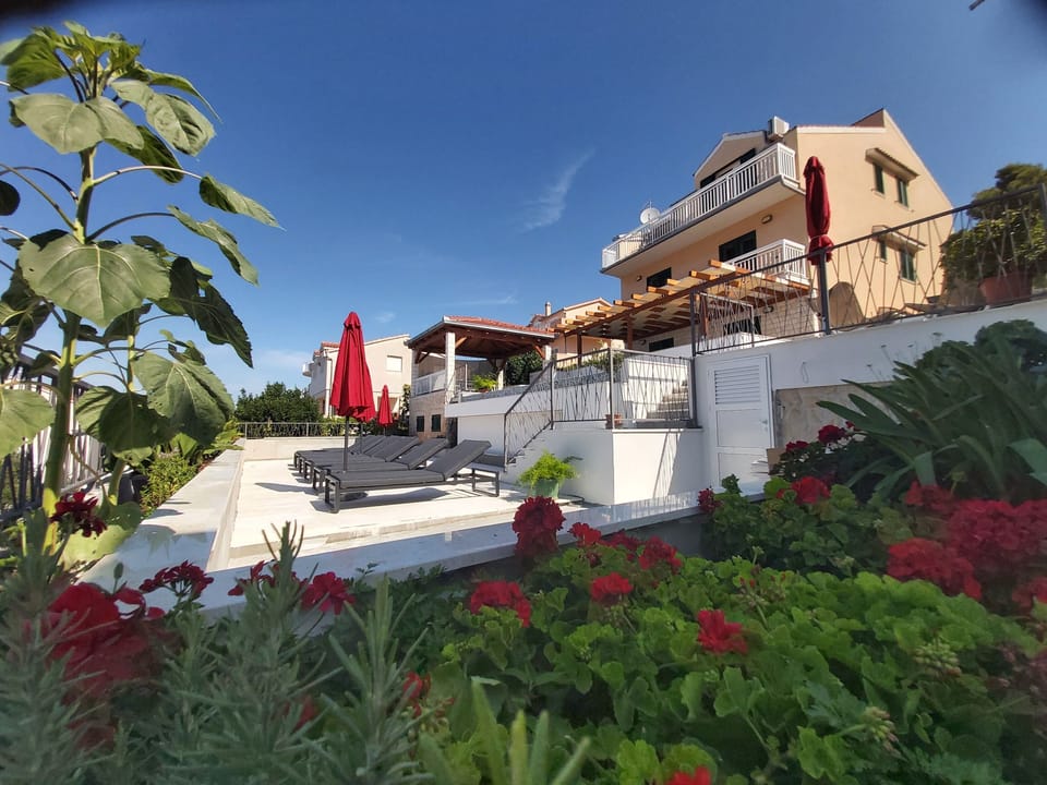 Exterior and sun deck, swimming pool area