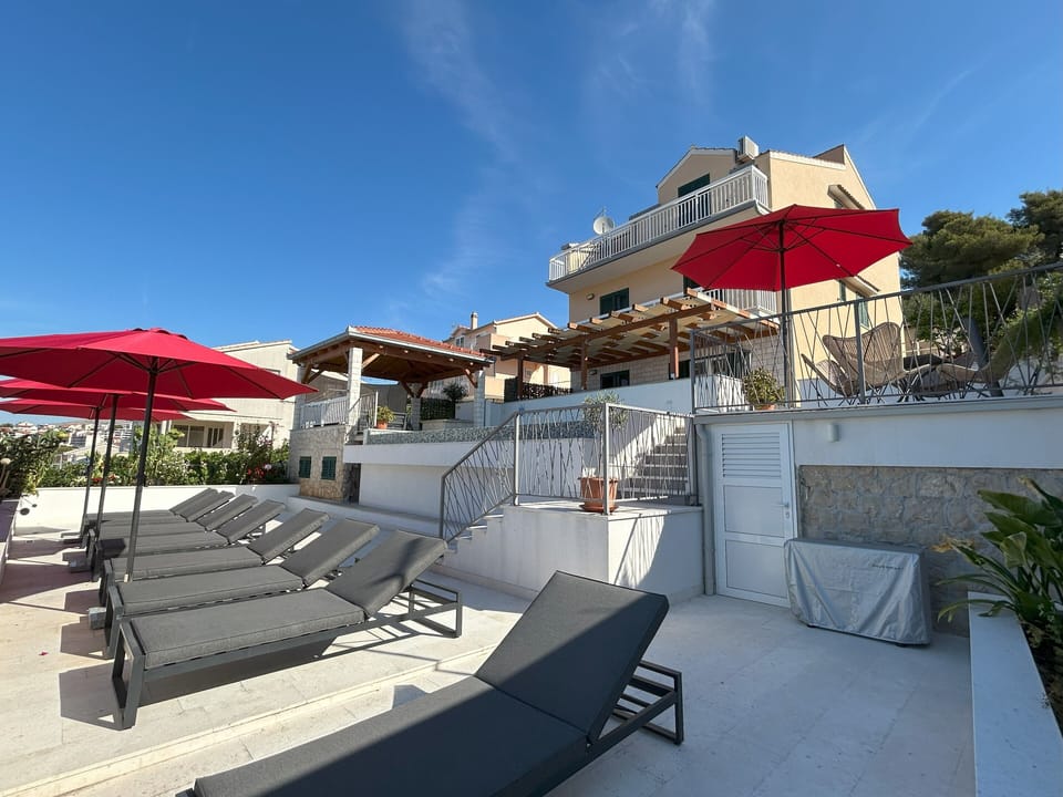 Exterior and sun deck, swimming pool area
