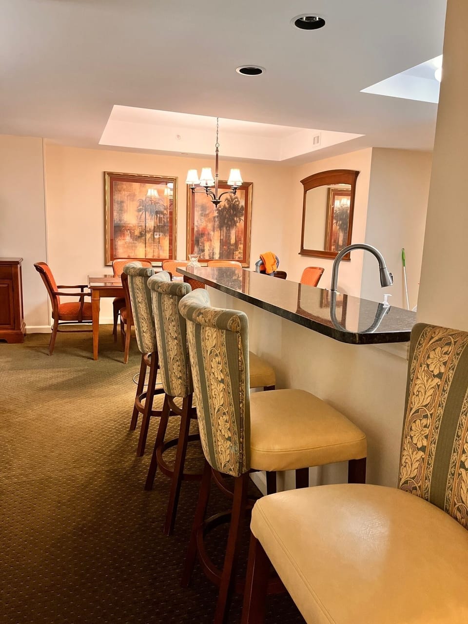 Extra seating and the bar height counter
