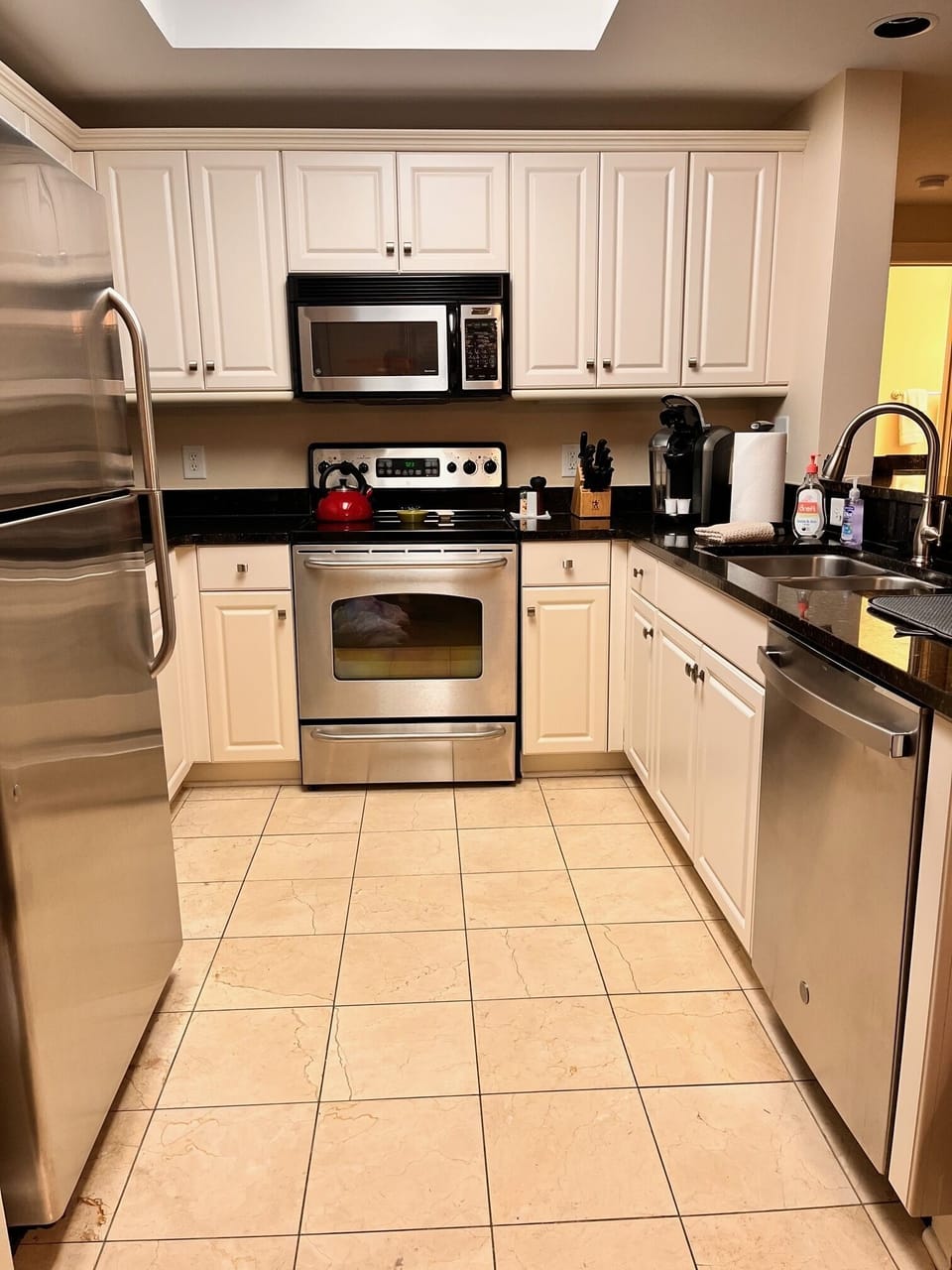 All small appliances, utensils, pots and pans to make home made meals provided
