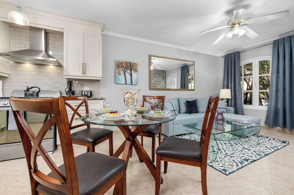 Gather, dine, and connect! Our intimate dining area, perfectly nestled between the living space and the full kitchen, is the ideal spot for shared meals, morning coffee, or game night. It’s the central hub for making memories during your stay.