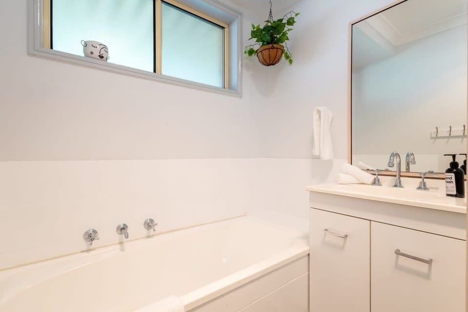 Bathroom, Shower, Bath, Toilet + Hair Dryer