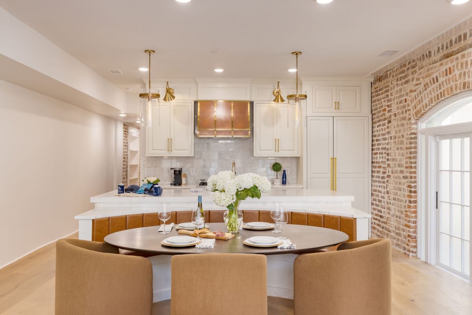 Dining area located next to the kitchen.