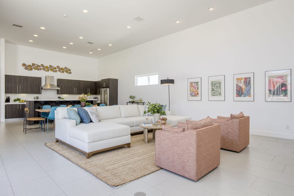 Open layout makes it easy to connect throughout the common areas.