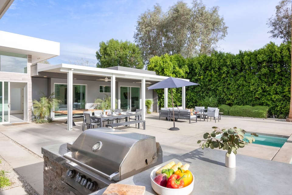 BBQ grill and prep area.