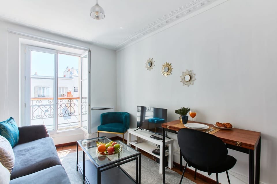 The open-plan living and dining area