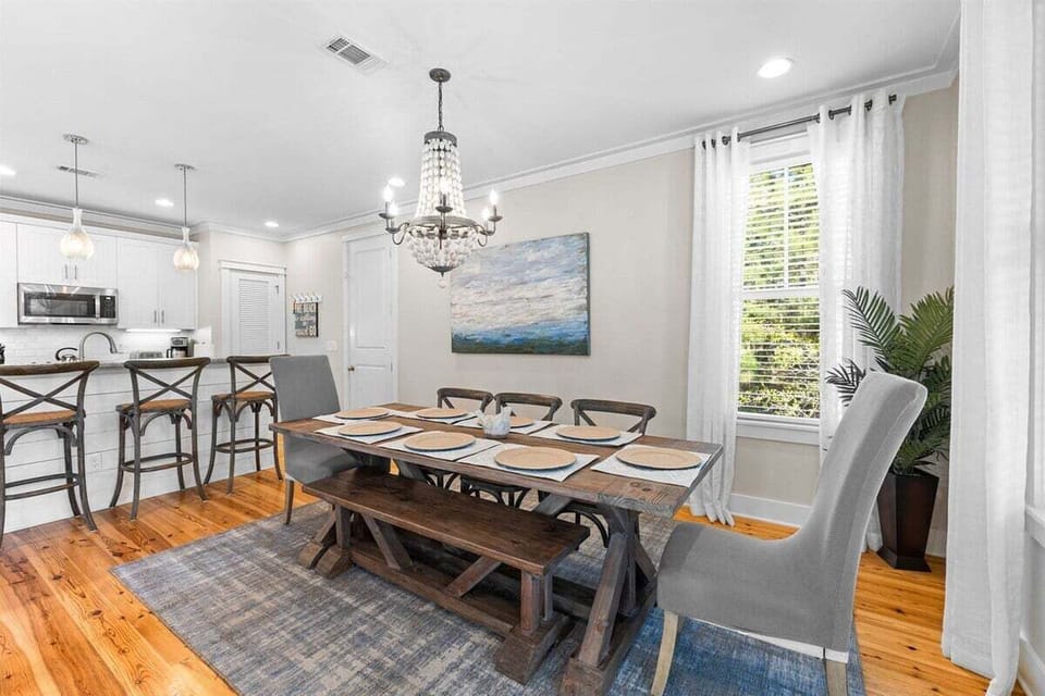 Bench seating is perfect for kids