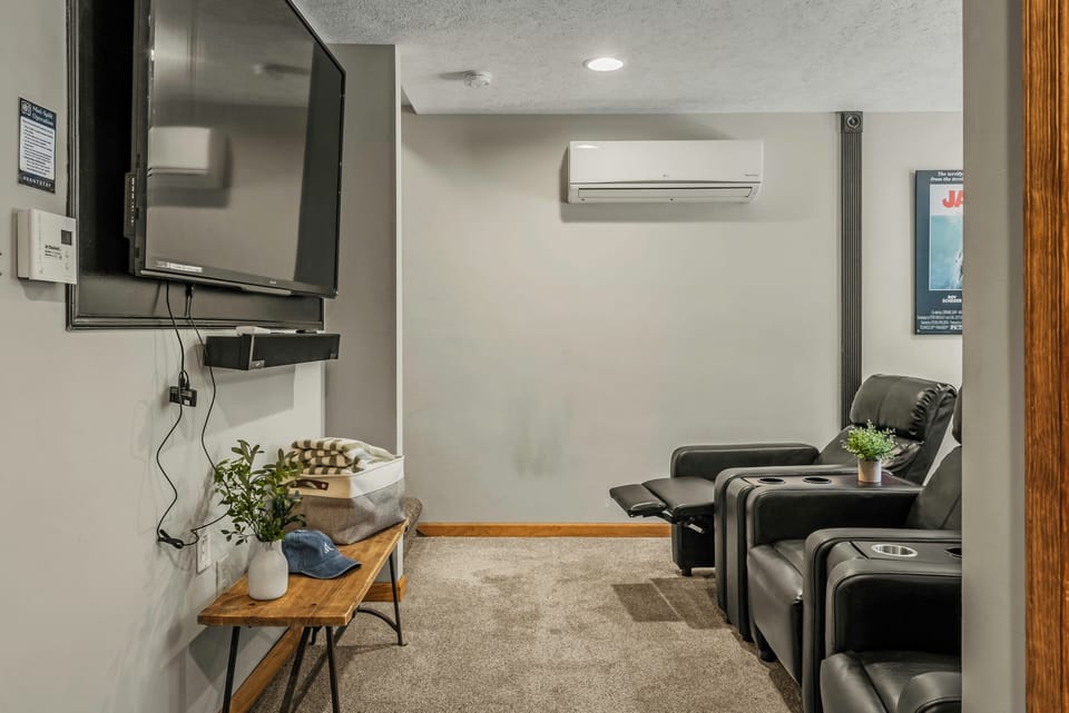 Enjoy your favorite films in our cozy theater room seats.