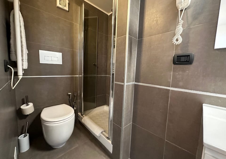 Hair dryer, bathrobes, slippers, bidet