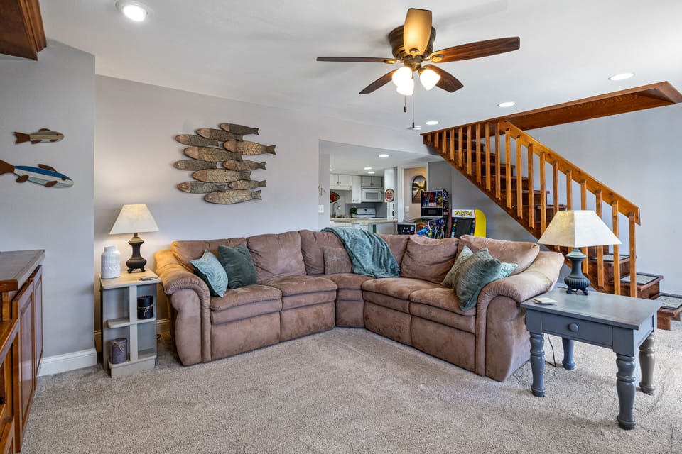 Easy access to the kitchen and game room.