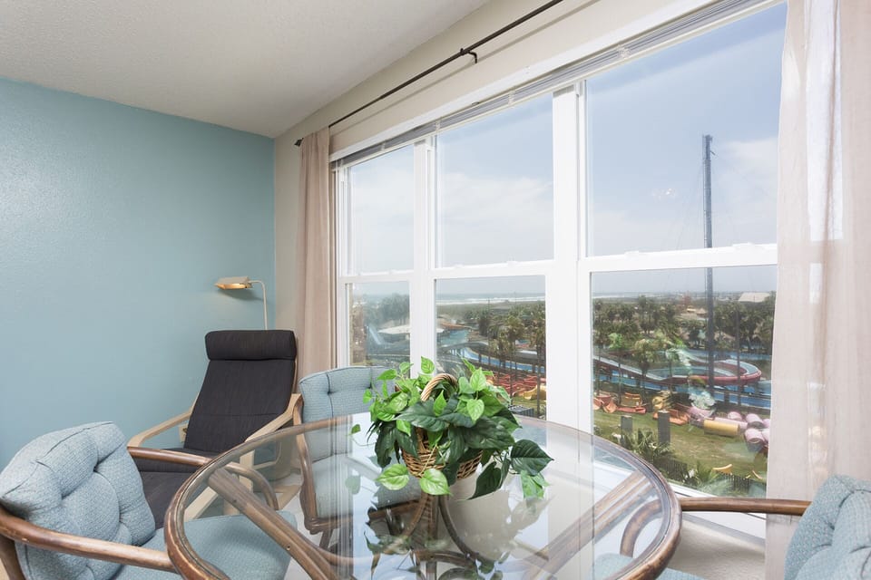 Our compact, simple dining space is perfect for a quick bite between trips to the Gulfview II South Padre Island pool and the beach.