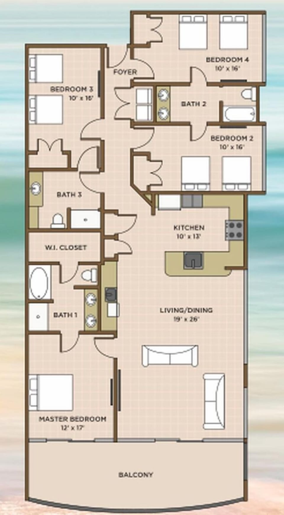 Condo, 4 Bedrooms | Property map