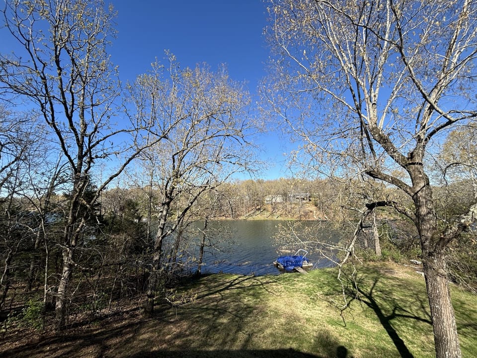 A view of the lake from the back deck