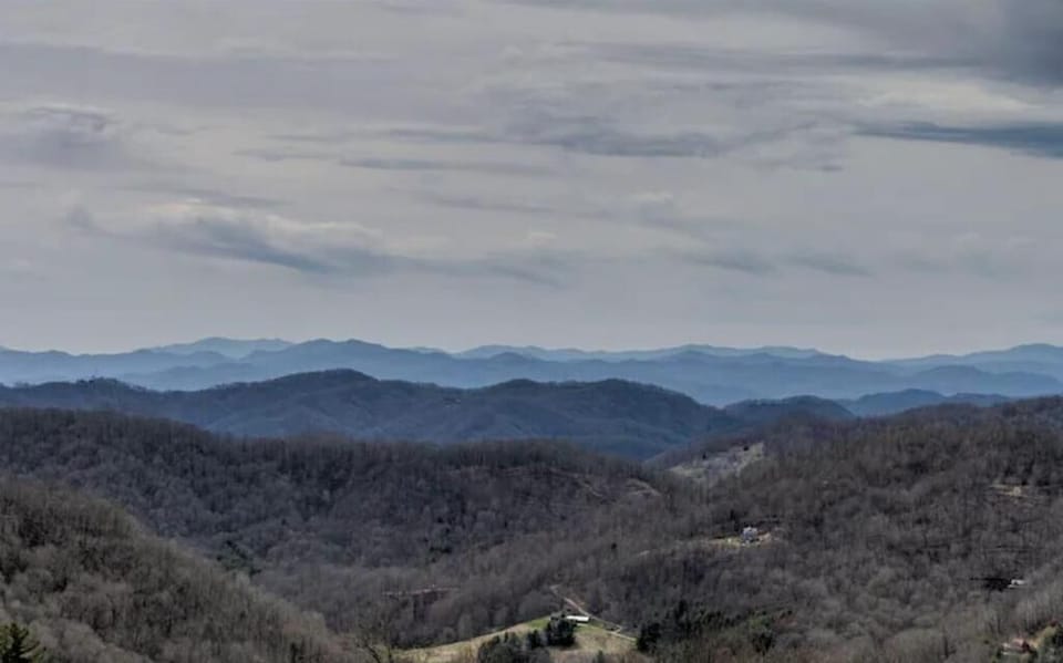 Full Range Blue Ridge Mountain Views at the top of the hill