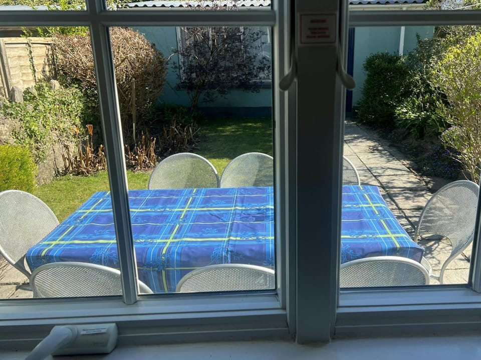 View of the patio area from inside