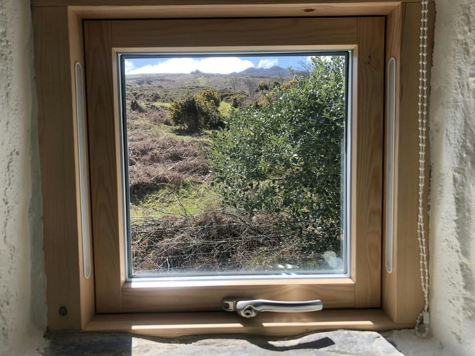 View of countryside from the window at Penfeidr Newydd