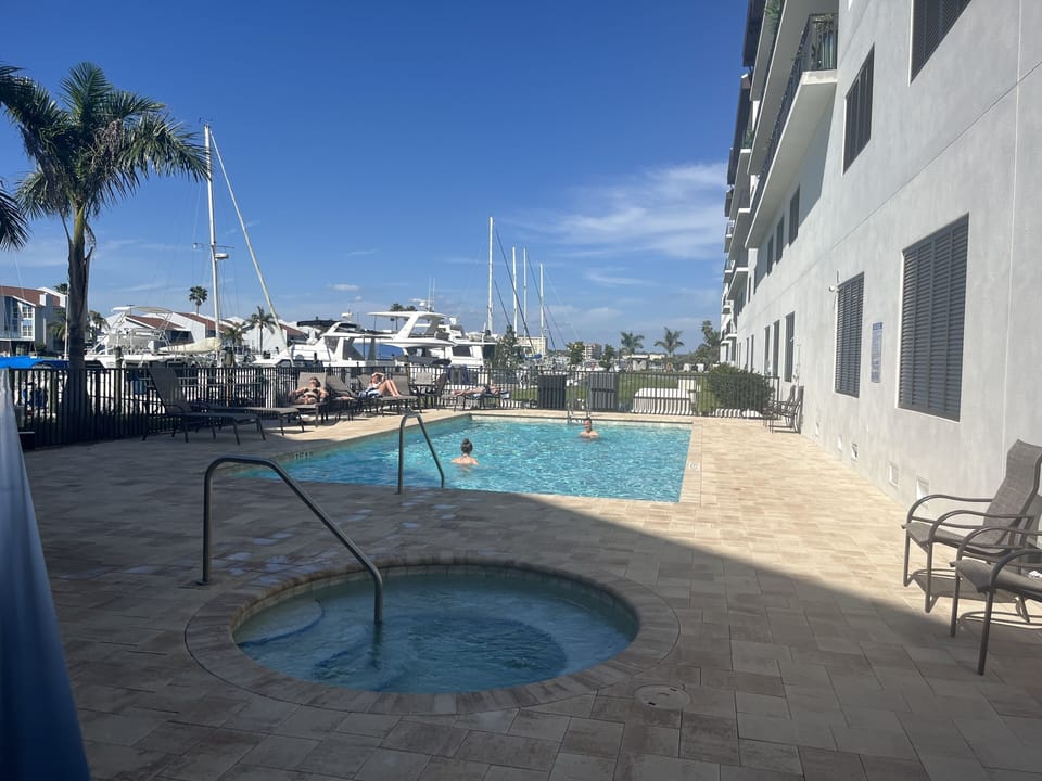Pool and hot tub.  You will need code to get in gate