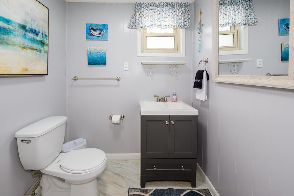 Spacious half bath just off the downstairs bedroom!