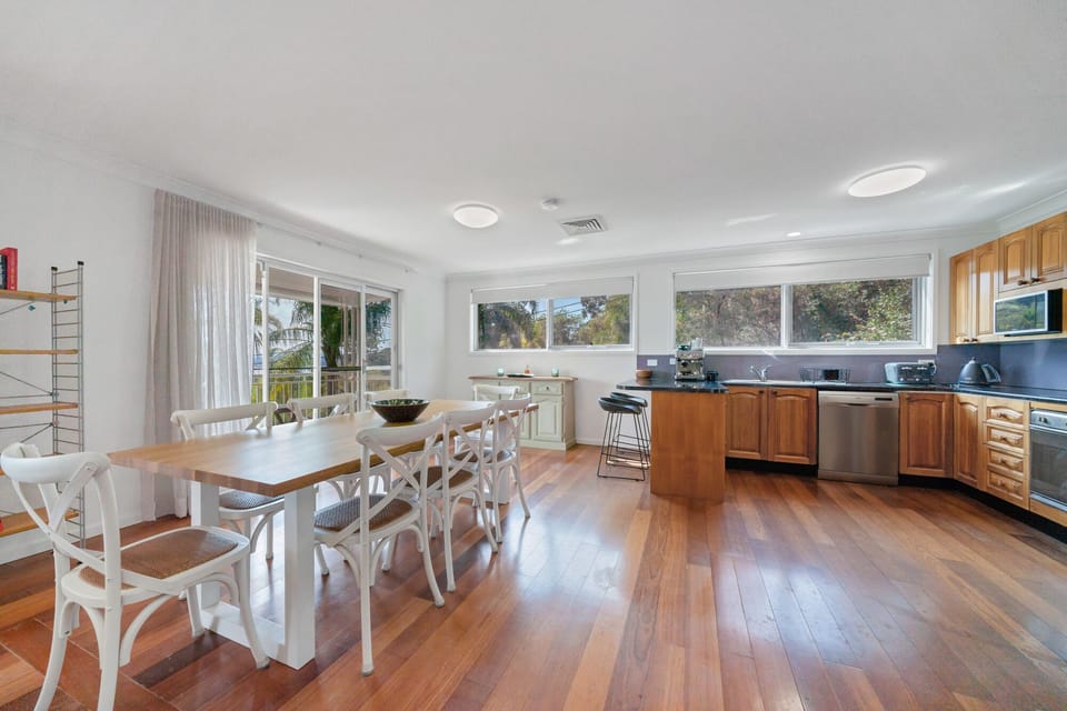 Upstairs dining area and kitchen