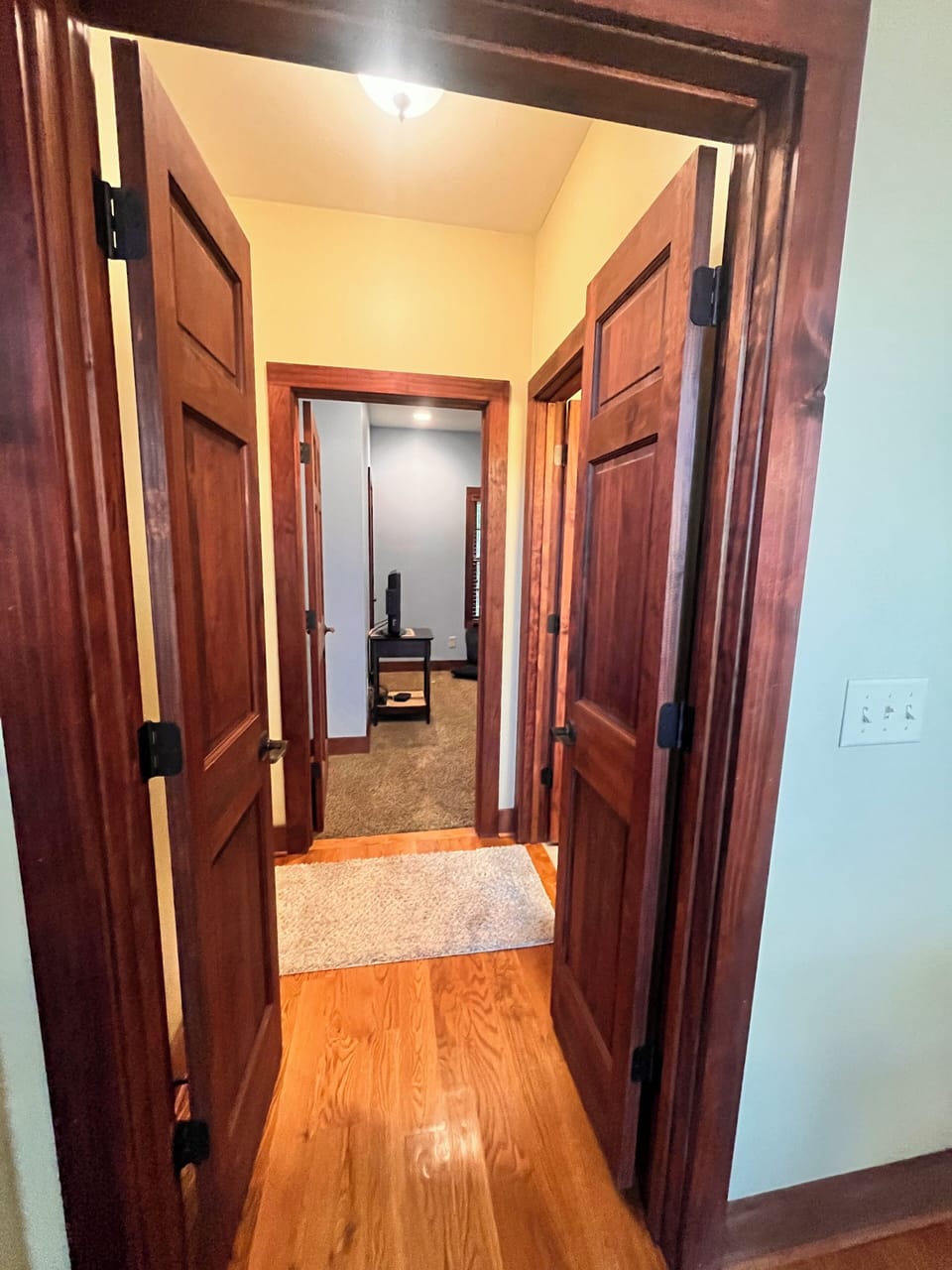 Private entry to both lower bedrooms and bathroom.  
