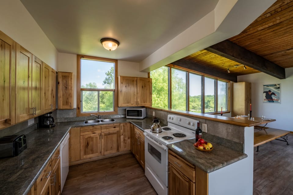 Classic Chalet, 6 Bedrooms, Hot Tub | Private kitchen | Full-size fridge, microwave, oven, stovetop