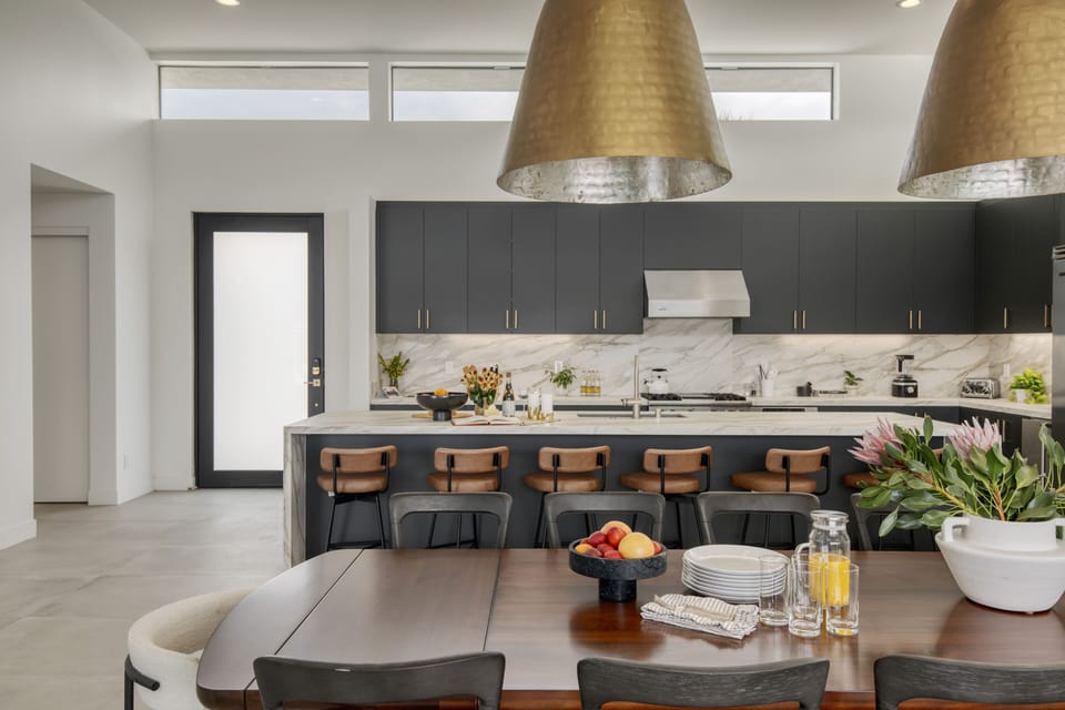 Open-concept dining area and kitchen.