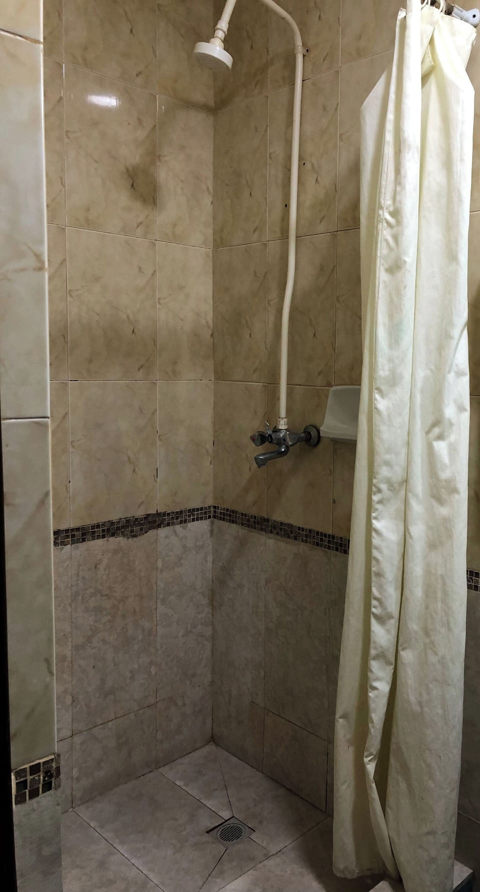 Shower, rainfall showerhead, towels