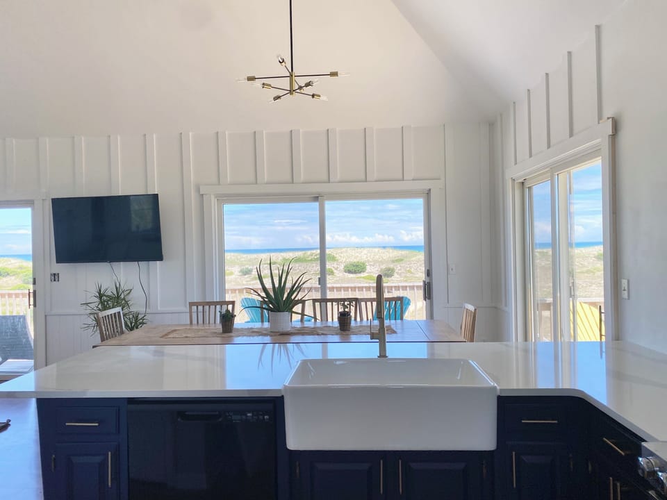 Farmhouse sink with a view
