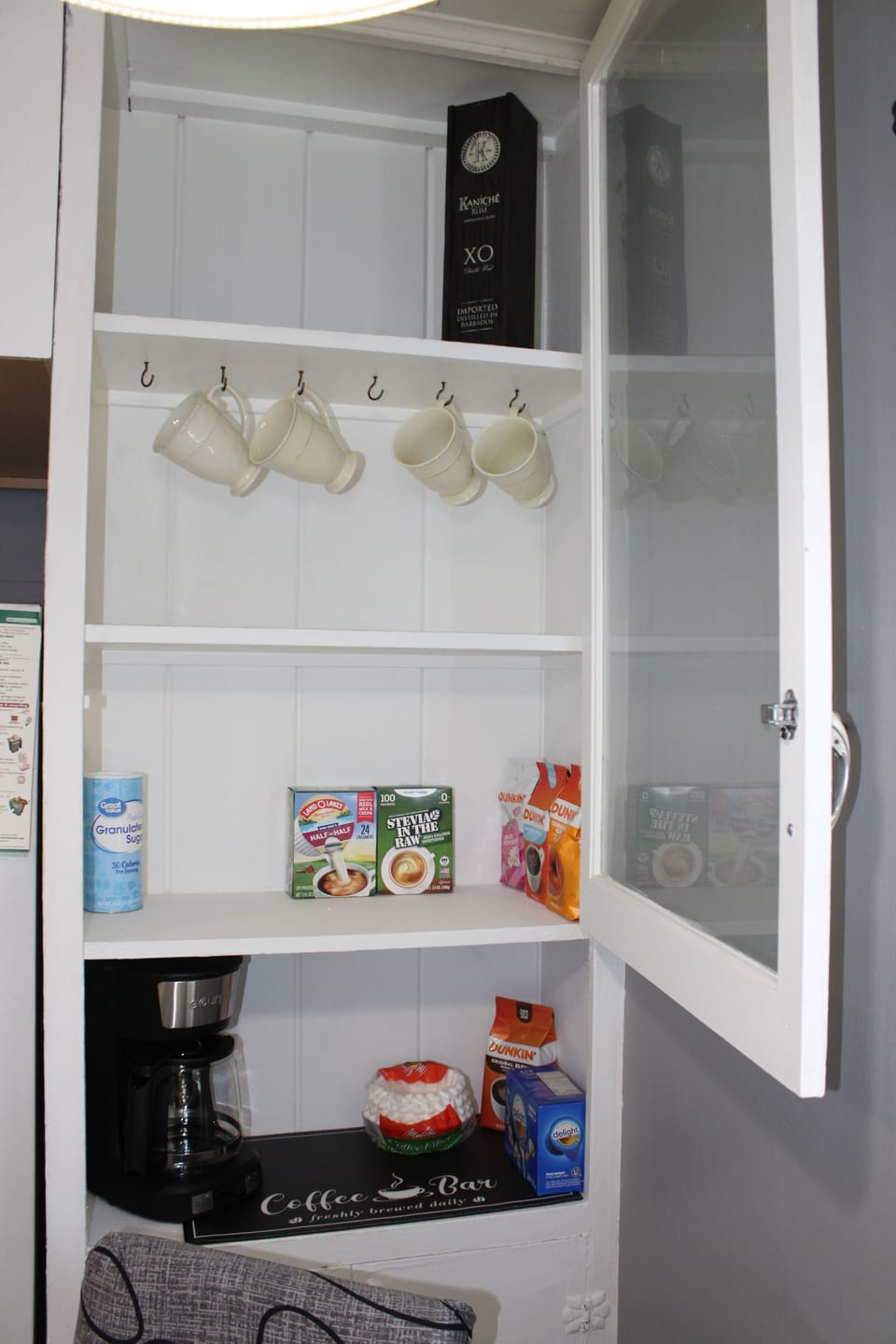 Fully stocked coffee bar