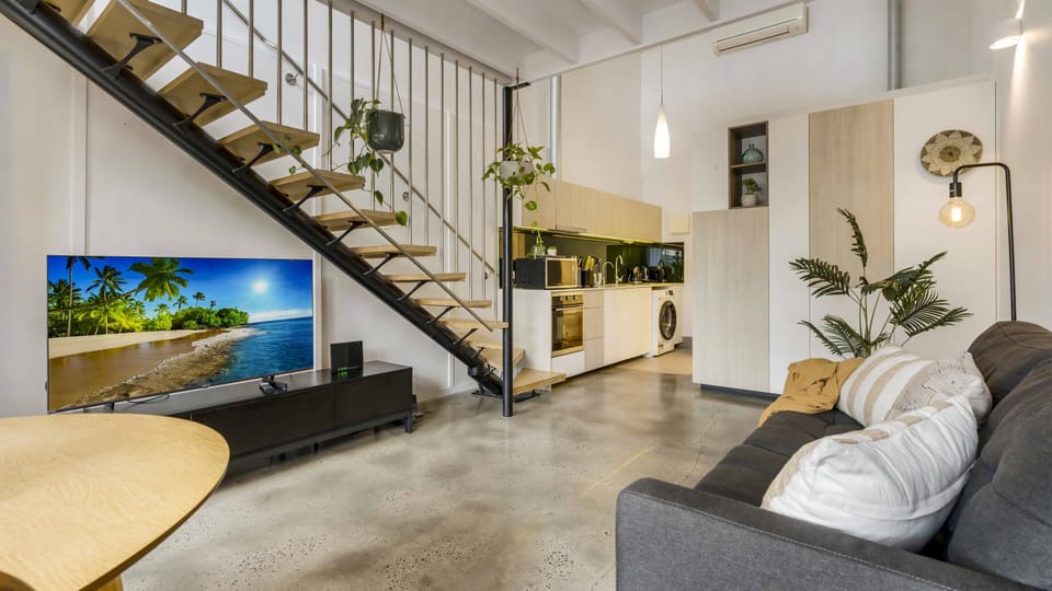 Open plan living and kitchen with plenty of storage