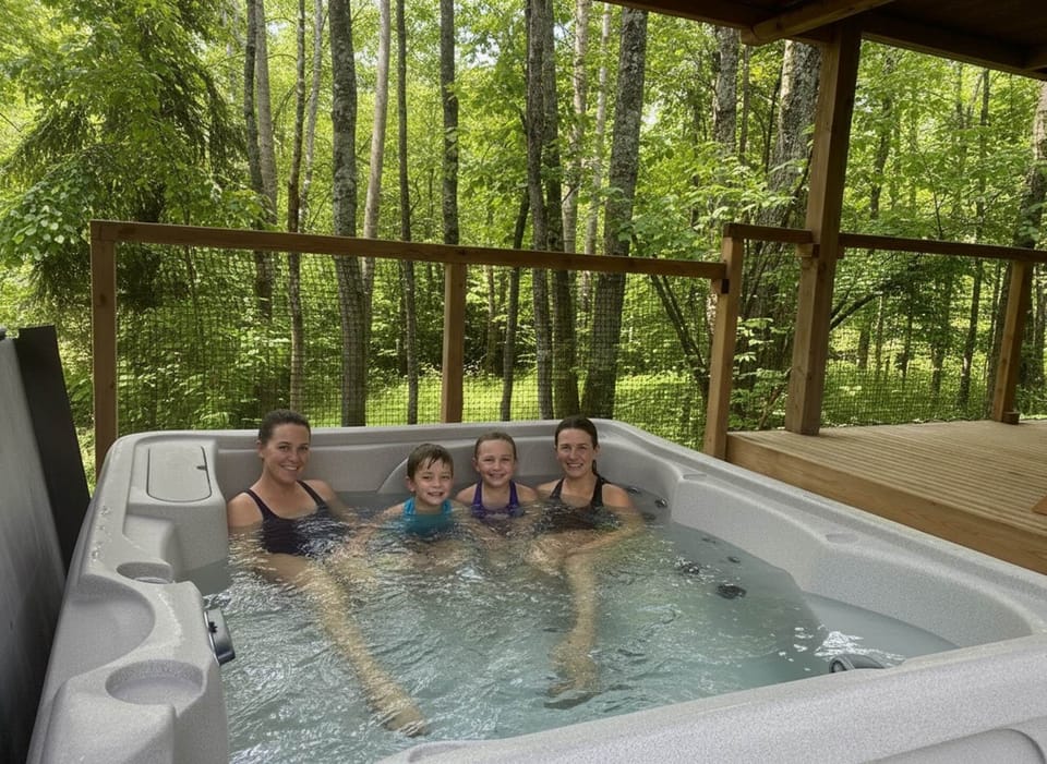 Spa privatif chauffé à 38°C sans vis à vis