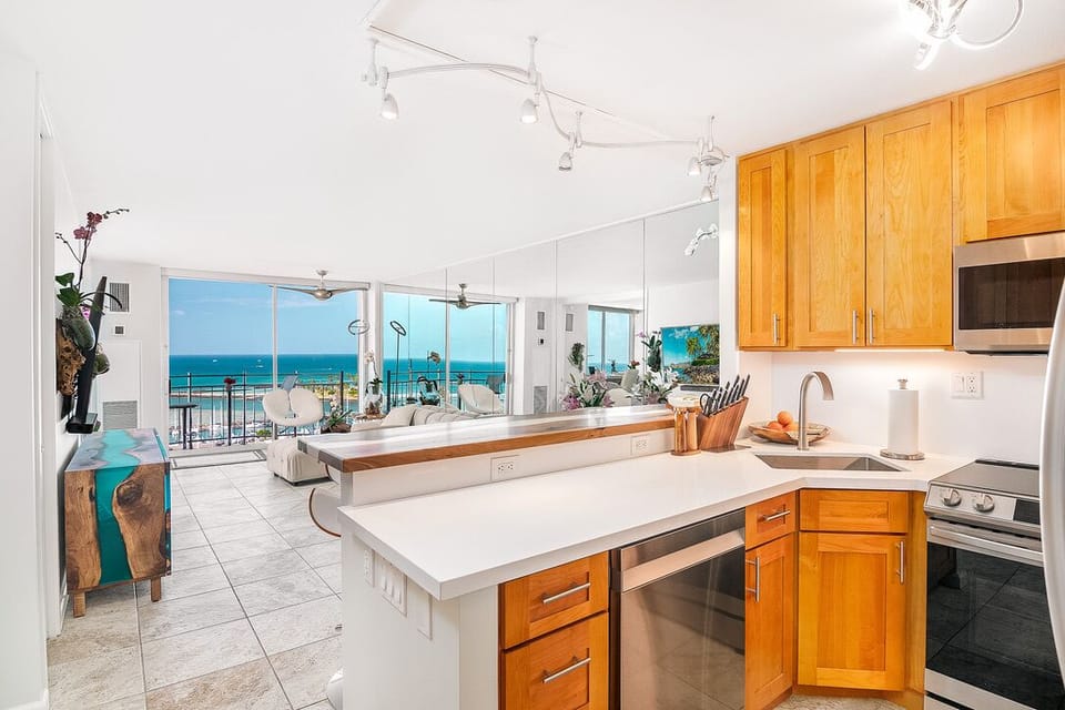 Open kitchen with forever views.