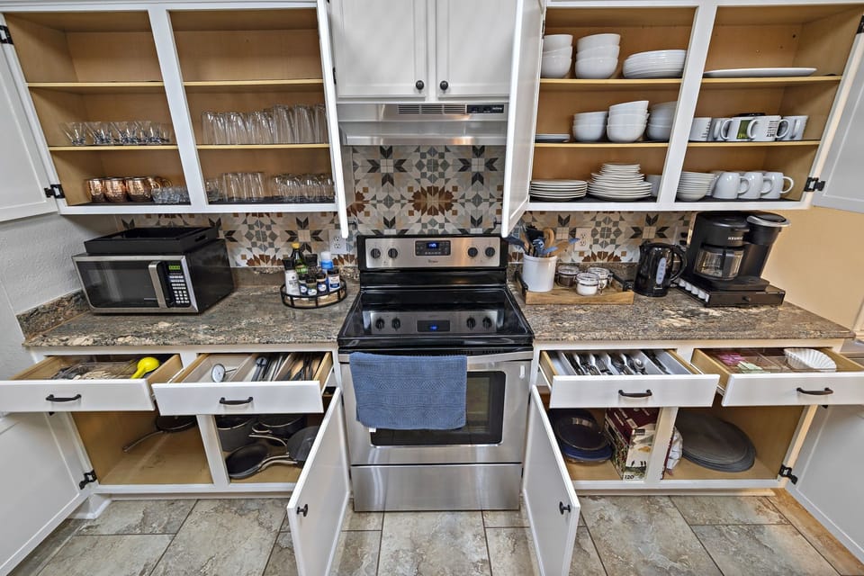Kitchen is fully equipped so that you can feel like home for long stays! Full grill set included.
