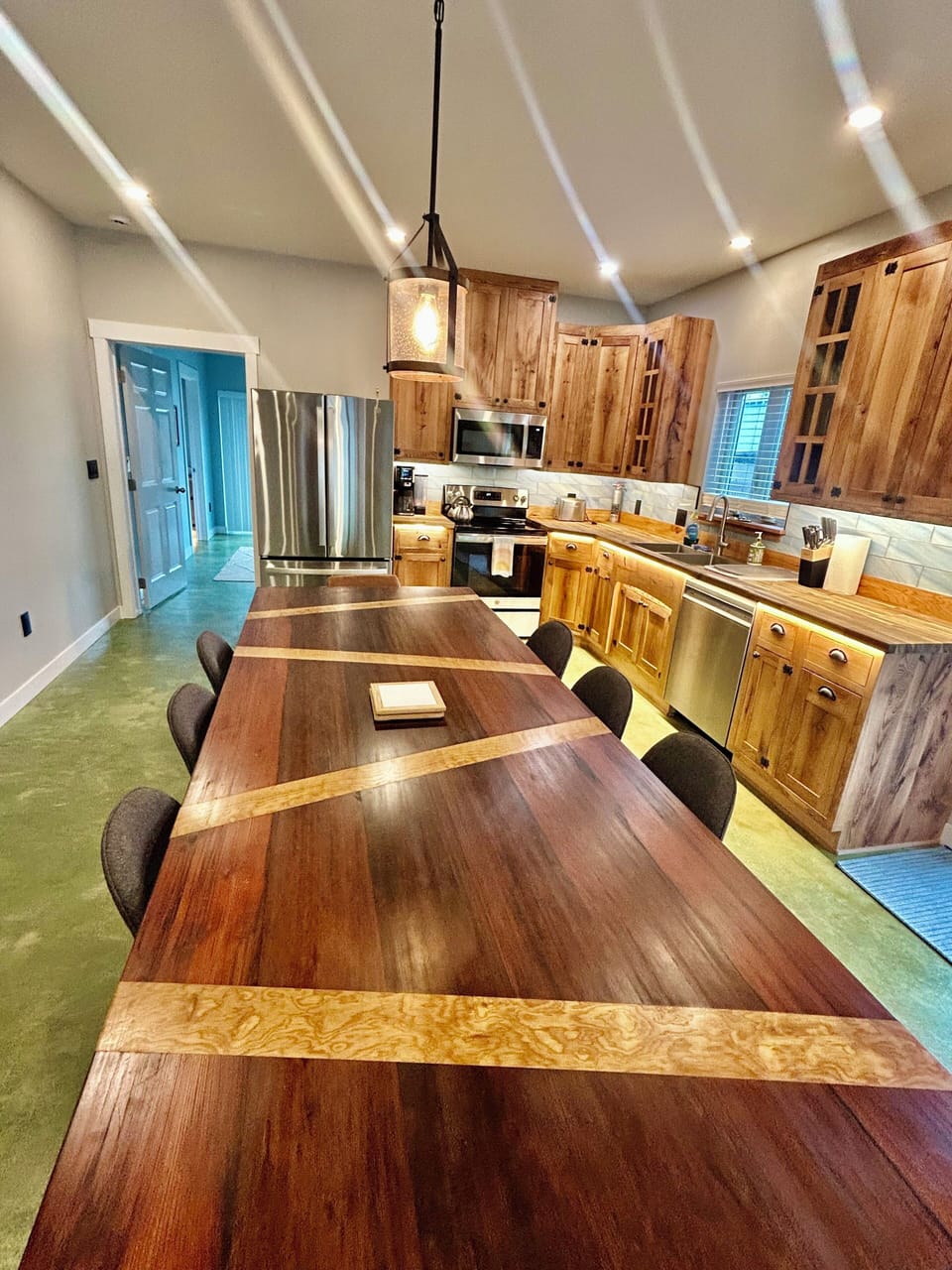 First floor kitchen and dinning table.