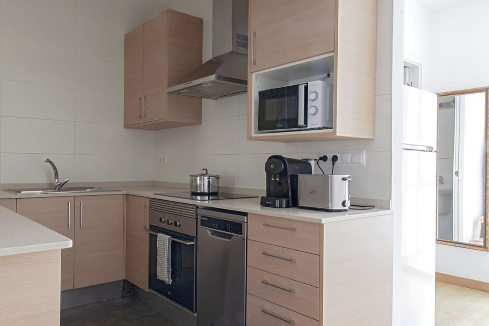 Basic Apartment | Private kitchen | Oven, stovetop, dishwasher, toaster